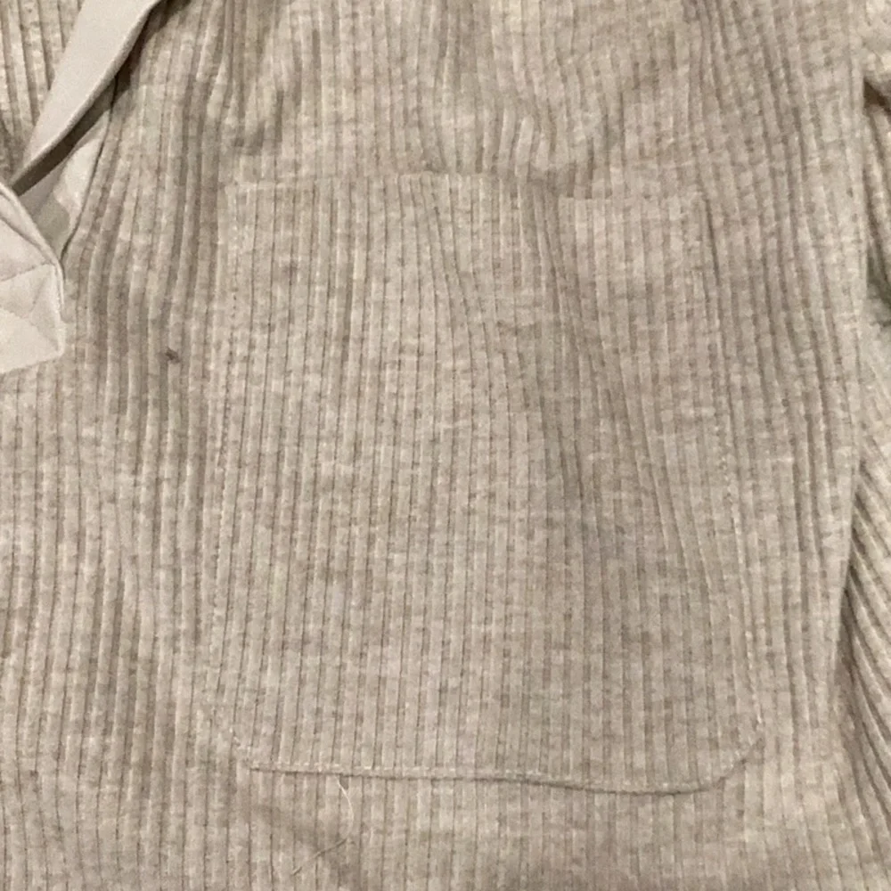 Beige Ribbed Long Sleeve Top - Picture 3 of 4